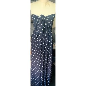 Strapless Polka Dot Maxi Dress